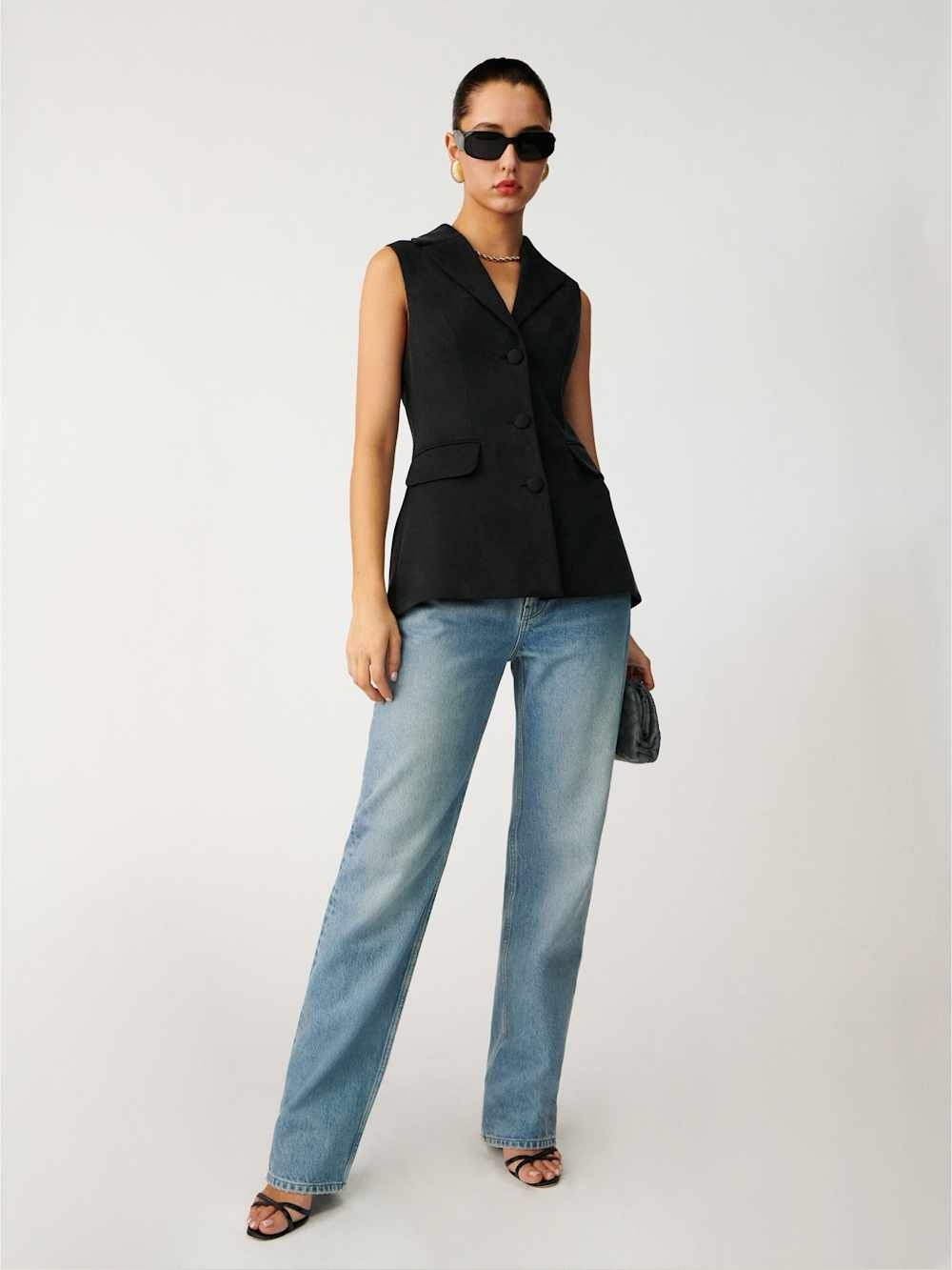 Reformation Billie Vest Black Sz S
